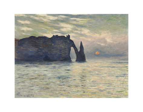The Cliff, Etretat, Sunset - Claude Monet Paintings